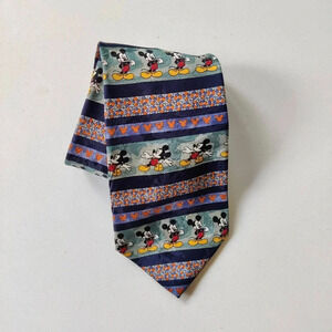 Walt Disney Store 100% Silk Mickey Mouse Tie Striped Blue 60"